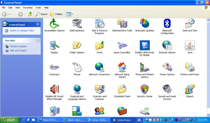 Відома панель управління Windows XP все ще функціональна