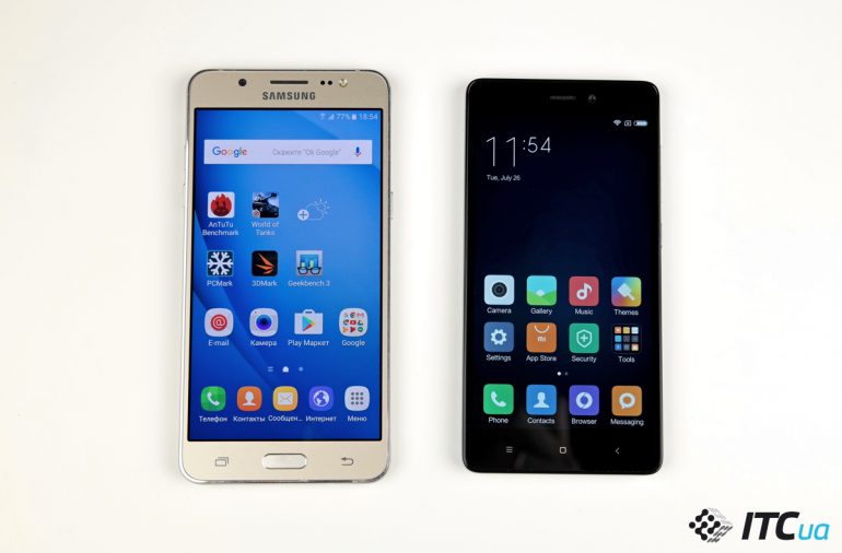 Samsung Galaxy J5 vs   Xiaomi Redmi 3
